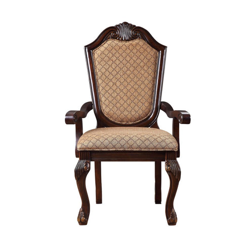 Acme - Chateau De Ville Arm Chair (Set-2) 64078A Fabric & Espresso Finish