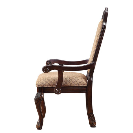 Acme - Chateau De Ville Arm Chair (Set-2) 64078A Fabric & Espresso Finish