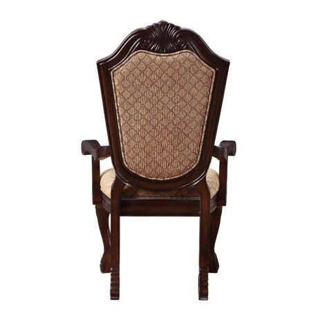 Acme - Chateau De Ville Arm Chair (Set-2) 64078A Fabric & Espresso Finish