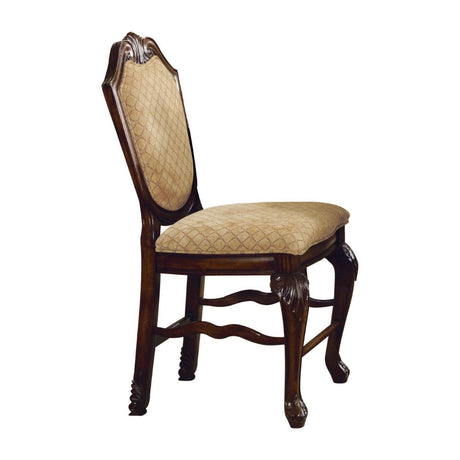 Acme - Chateau De Ville Counter Height Chair (Set-2) 64084 Fabric & Espresso Finish