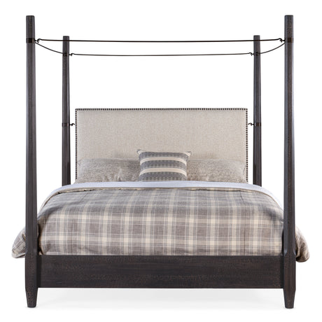 Big Sky King Poster Bed With Canopy - Black / Dark Brown by Hooker Furniture - View 6