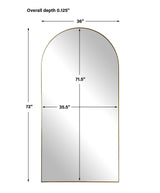 Crosley Arch Mirror Antique Brass - Yellow by Uttermost - View 7
