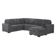 Modern Melody Grey Sectional Sofa with Pullout Bed Feature in 100% Polyester Fabric - sold by Home Elegance USA