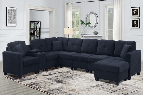 Sectional Sofa, Dark Blue - sold by Home Elegance USA