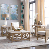 Catali Stone Coffee Table White & Light Brown - White / Light Brown by Uttermost - View 2