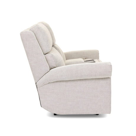 Bernard Power Fabric Reclining Loveseat With Console, Power Headrest, & Lumbar | Flexsteel