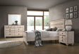 Imerland Contemporary White Wash Finish 4-Piece Bedroom Set-King Bed, Dresser, Mirror and Nightstand - sold by Home Elegance USA
