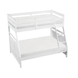 Bunk Bed Twin Over Full White Finish Sturdy Wood Frame Guard Rails Youth Bedroom Furniture 1pc - sold by Home Elegance USA