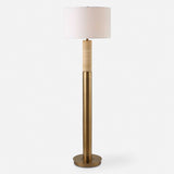 Knox Travertine Floor Lamp - Gold by Uttermost - View 1