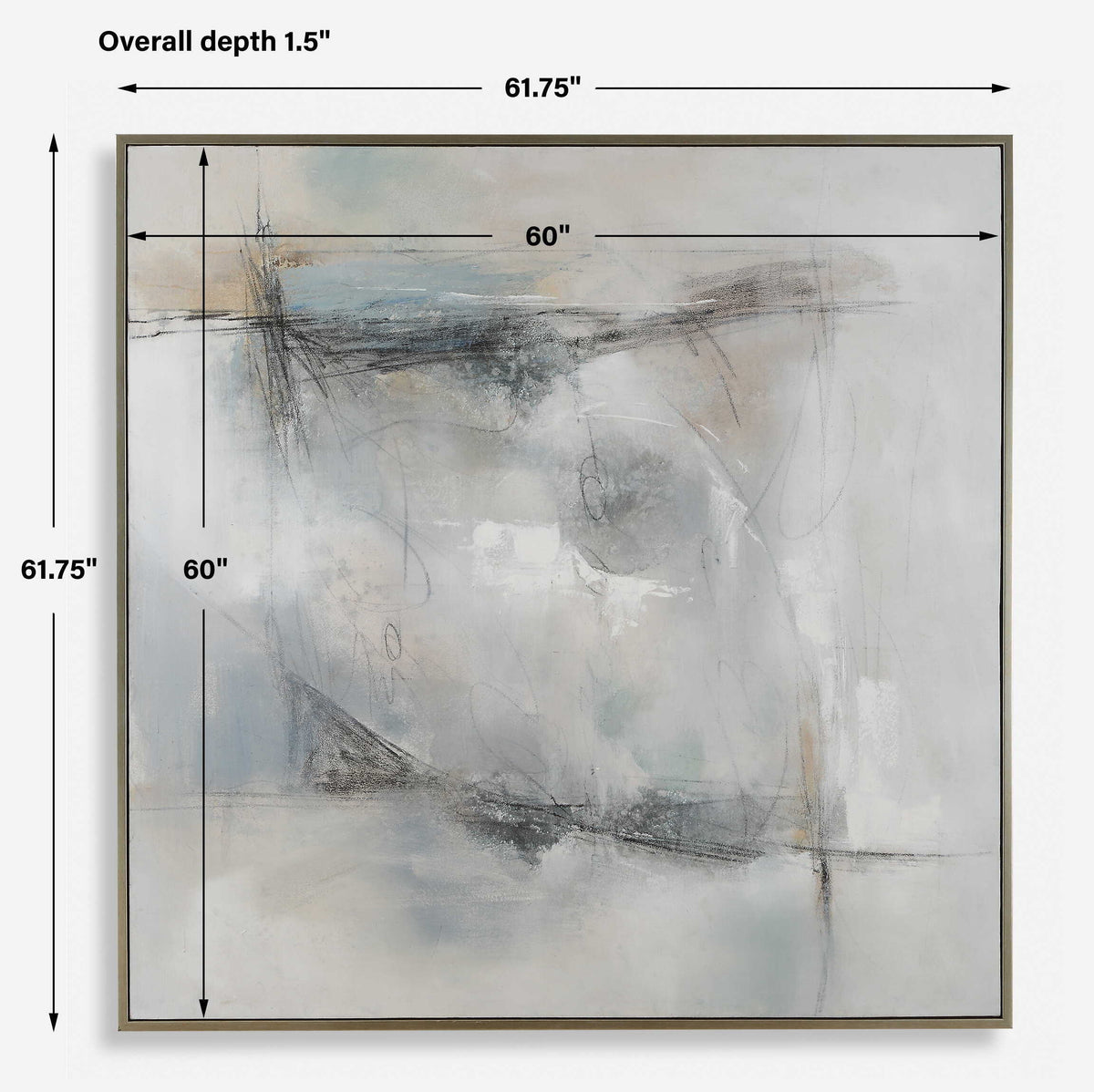 Contort Hand Painted Abstract Art - Gray by Uttermost - View 8