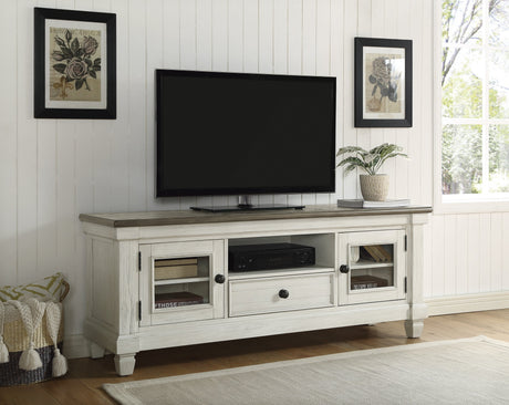 1pc TV Stand with Drawer Storage Cabinets Wooden Living Room Furniture, Antique White and Rosy Brown TV Console Table - sold by Home Elegance USA