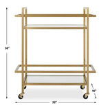 Erena Bar Cart Brass - Gold by Uttermost - View 5