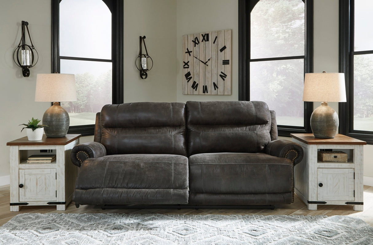 Ashley Charcoal Grearview 2 Seat PWR REC Sofa ADJ HDREST - Faux Leather | Home Elegance USA