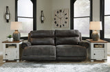 Ashley Charcoal Grearview 2 Seat PWR REC Sofa ADJ HDREST - Faux Leather | Home Elegance USA