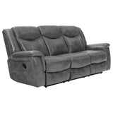 Motion Sofa W/ Pop Up Outlet - Conrad Upholstered Motion Sofa Cool Grey