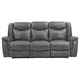 Motion Sofa W/ Pop Up Outlet - Conrad Upholstered Motion Sofa Cool Grey