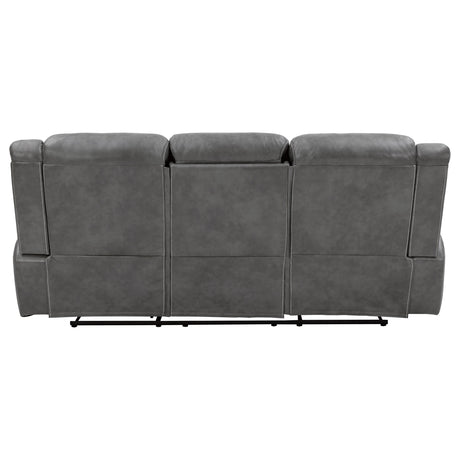 Motion Sofa W/ Pop Up Outlet - Conrad Upholstered Motion Sofa Cool Grey