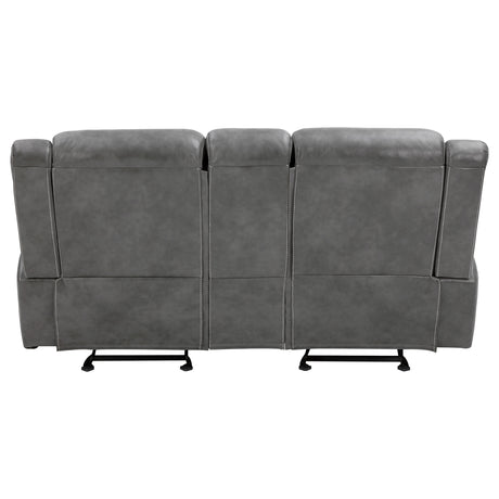 Glider Loveseat W/ Power Outlet - Conrad Upholstered Motion Loveseat Cool Grey