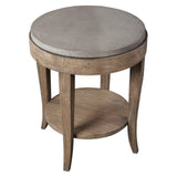 Deka Round Side Table Gray & Light Brown - Gray / Light Brown by Uttermost - View 3