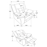 Greer Upholstered Swivel Glider Recliner Chair Taupe