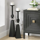 Ebon Glow Floor Candleholders (Set of 2) - Black by Uttermost - View 3