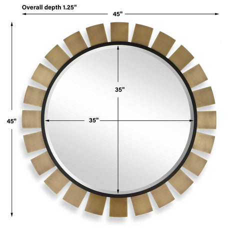 Toluca Round Mirror Brass - Gold by Uttermost - View 7