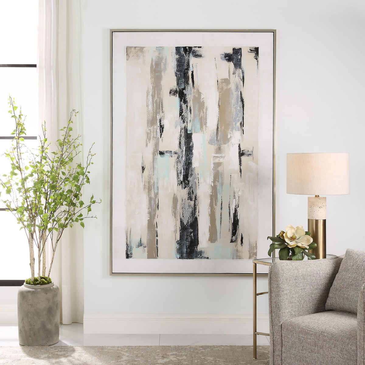 Placidity Hand Painted Abstract Art - Beige by Uttermost - View 2
