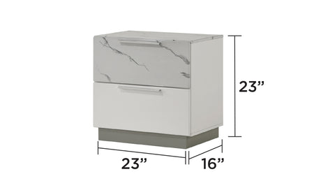 Mist Queen 4-Piece Set – Two-Tone High-Gloss Marble & Lacquer Finish with LED Lighting White (NJ Inventory) - sold by Home Elegance USA