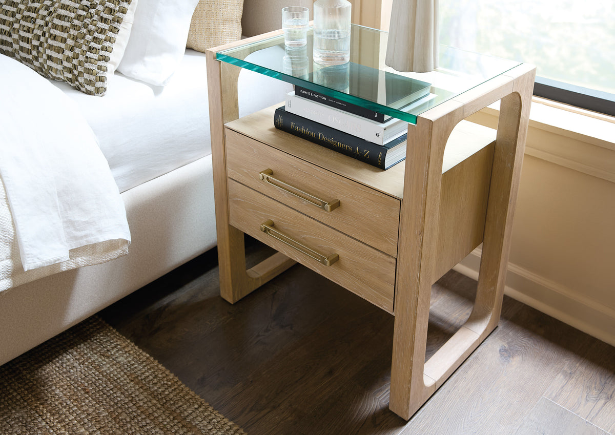 Banyon Bay Two Drawer Nightstand Desert Oak - Light Brown by Hooker Furniture - View 2