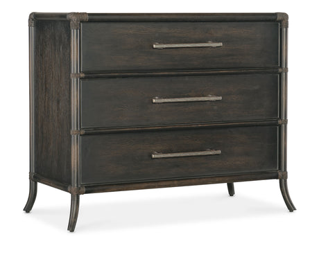 Retreat Pole Rattan Chest - Black / Dark Brown by Hooker Furniture - View 1