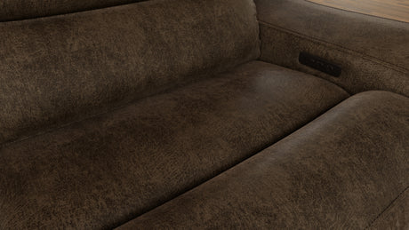 6-Piece Performance Fabric Power Reclining Sectional in Texas Slate - sold by Home Elegance USA