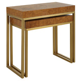 Burl-esque Wooden Nesting Tables (Set of 2) - Light Brown by Uttermost - View 4