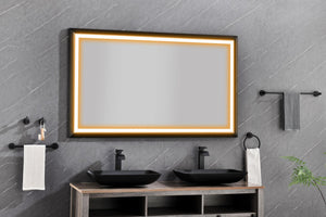 72in. W x 36in. H Oversized Rectangular Black Framed LED Mirror Anti - Fog Dimmable Wall Mount Bathroom Vanity Mirror HD Wall Mirror Kit For Gym And Dance Studio 36X 72Inches With Safety Ba - W127290280 - image - 8