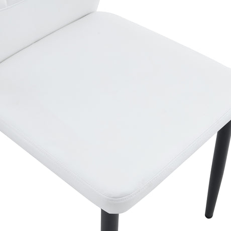 Table and chair set.64.5 x 35.4 Inch Stylish Black Wood Color Textured Dining Table.Paired with 4 Black - and - White PU Dining Chairs with Shell - pattern. Exudes A Strong Sense Of Fashion. - sold by Home Elegance USA