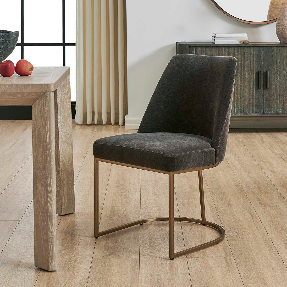 Hanni Upholstered Dining Chair - Dark Gray by Uttermost - View 2