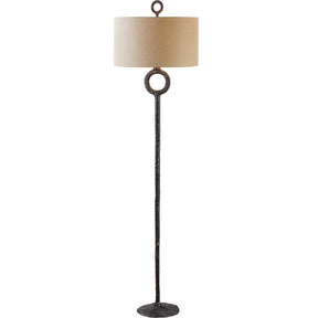 Ferro Cast Iron Floor Lamp - Dark Brown / Beige by Uttermost - View 1