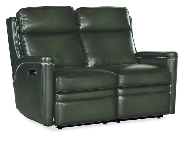 Hamilton Power Loveseat With Power Headrest - Dark Green by Hooker Furniture - View 1