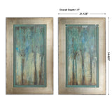 Whispering Wind Framed Art (Set of 2) - Blue / Light Brown by Uttermost - View 3