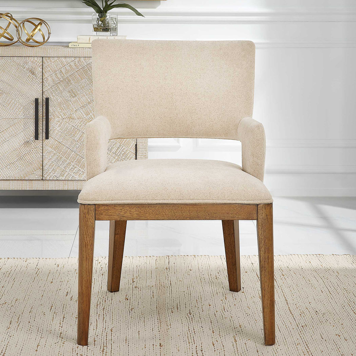 Aspect Mid-Century Dining Chair - Beige / Light Brown by Uttermost - View 3