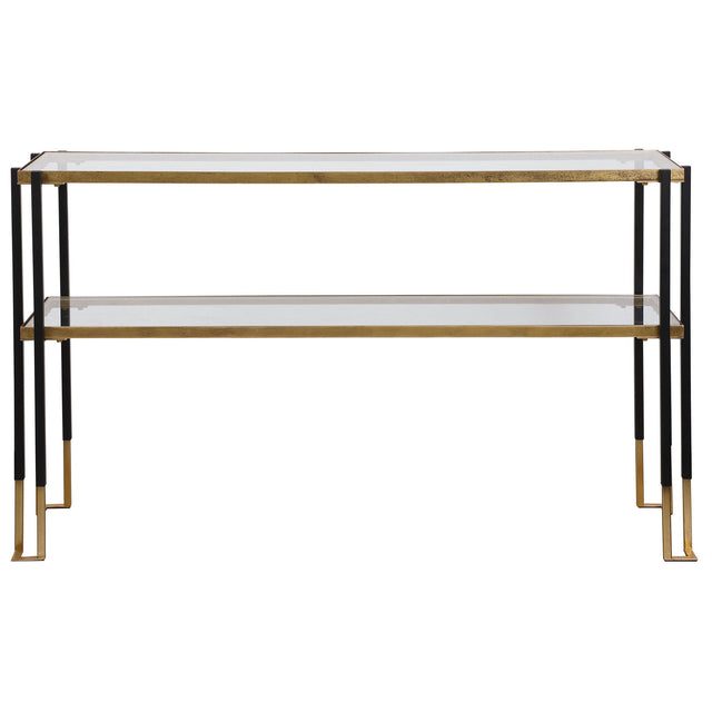 Kentmore Modern Console Table - Gold / Black by Uttermost - View 1