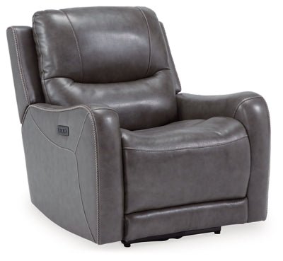 Ashley Smoke Galahad Zero Wall Recliner w/PWR HDRST - Faux Leather - 6610306 - Home Elegance USA - 1