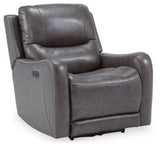 Ashley Smoke Galahad Zero Wall Recliner w/PWR HDRST - Faux Leather - 6610306 - Home Elegance USA - 1