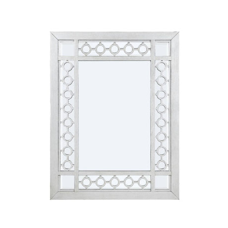 Acme - Varian Mirror 66158 Mirrored & Antique Platinum Finish