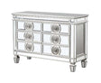 Acme - Varian Server 66159 Mirrored & Antique Platinum Finish