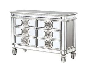 Acme - Varian Server 66159 Mirrored & Antique Platinum Finish