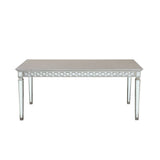 Acme - Varian Dining Table (90"L) 66160 Mirrored & Antique Platinum Finish