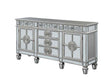 Acme - Varian Server 66164 Mirrored & Antique Platinum Finish