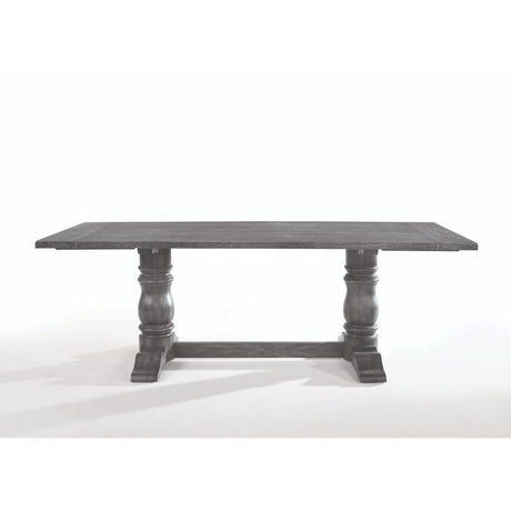 Acme - Leventis Dining Table 66180 Weathered Gray Finish