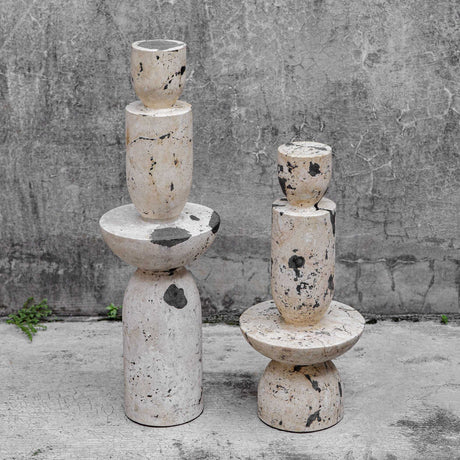 Nouveau Tower Sculptures (Set of 2) - White by Uttermost - View 3