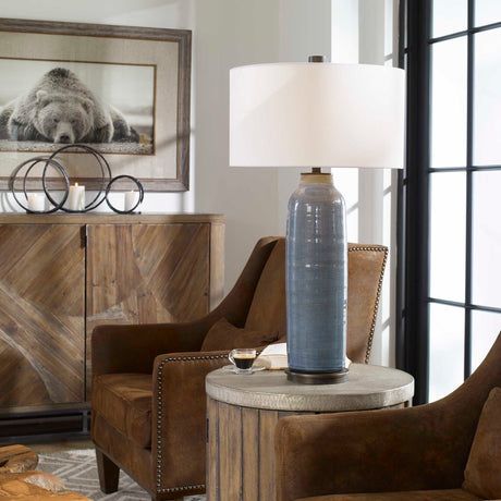 Vicente Slate Table Lamp - Blue / White by Uttermost - View 2